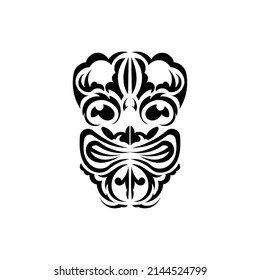 Pattern mask. Black tattoo in the style of the ancient tribes. Maori style. Vector illustration isolated on white background.