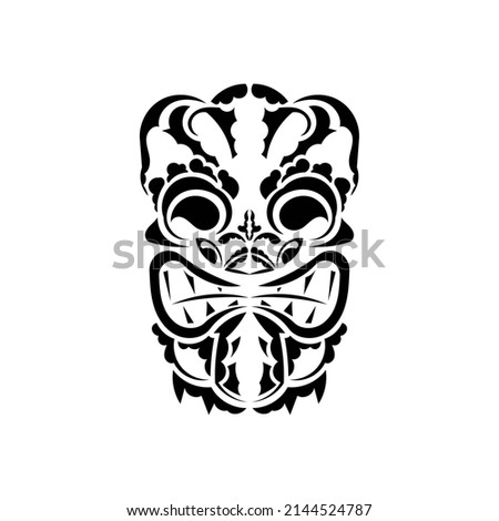 Pattern mask. Black tattoo in the style of the ancient tribes. Maori style. Vector illustration isolated on white background.
