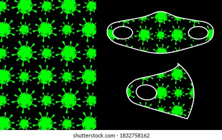 pattern mask corona virus image design vector