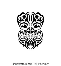 Pattern mask. Traditional totem symbol. Maori style. Vector over white background.