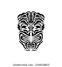 Pattern mask. Traditional totem symbol. Maori style. Vector illustration isolated on white background.