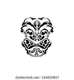 Pattern mask. Traditional totem symbol. Hawaiian style. Vector isolated on white background.
