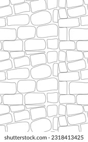 pattern of masonry in sketch on white background