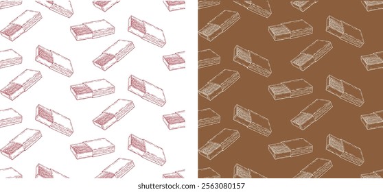 Pattern of Matchbox with Matches. 100% hand drawn vector image.