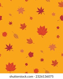 Pattern material that can be propagated seamlessly, consisting of maple and maple trees with autumn leaves.