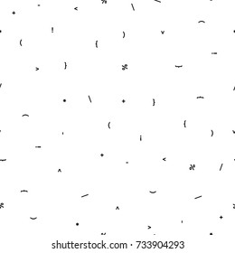 Pattern of mathematical signs on white background, vector, eps 10