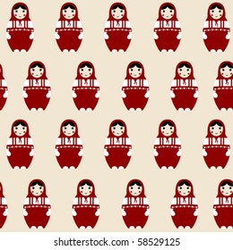 Pattern with Matryoshka russian doll