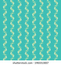 Pattern with meandering stripes, made of joined pieces. Decorative design in blue and green.