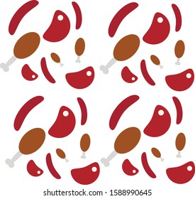 Pattern with meat. Wallpaper with delicious food