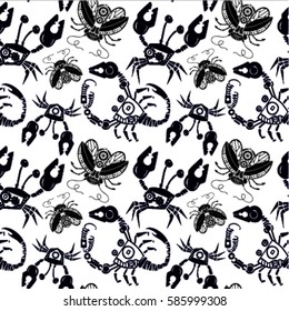 pattern mechanical steampunk beetles and crabs