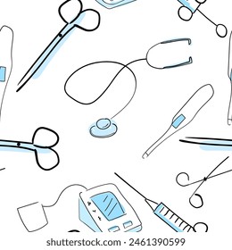 pattern for medical equipment background vector illustration line