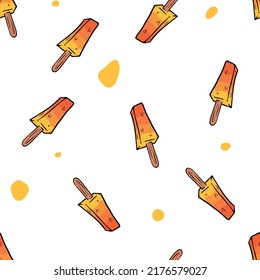 The pattern of melting ice cream on a stick