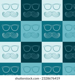 pattern for men glasses and mustaches