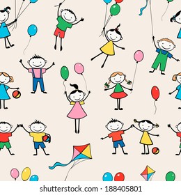 pattern of merry kids