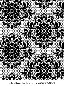 Pattern mesh with black flowers. Suitable for curtains, wallpaper, fabric, wrapping paper.
