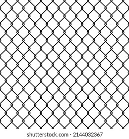 Pattern mesh Chain-link. Seamless pattern of mesh fence. Abstract checkered background.