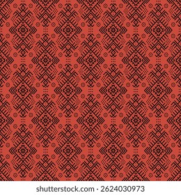 Pattern, Mexican blanket texture, Ikat ethnic, Geometric shape abstract seamless, Ethnic-motives Fabric, Wallpaper, Textile, background, Red