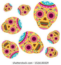 pattern of mexican skull isolated icon vector illustration design