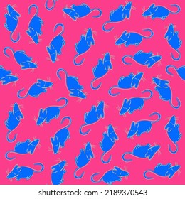 Pattern with mice on a pink background.