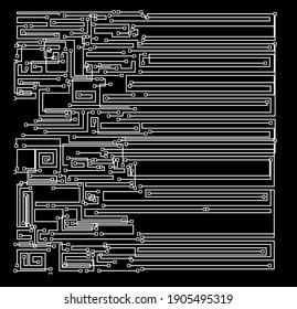 Pattern of the microcircuit silicon chip.