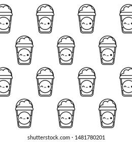 pattern of milkshakes kawaii style