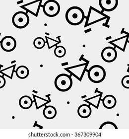 Pattern minimal, bicycles, bikes. Graphic, geometric style.