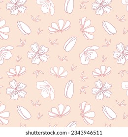 pattern of minimalist flowers in pink colors