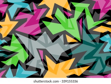 Pattern Modern colorful  background with designed abstraction. 80's Retro Colorful geometric background. Vector illustration colored geometric texture seamless pattern easy editable for Your design.