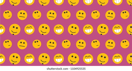 Pattern with modern flat style emojis background