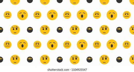 Pattern with modern flat style emojis background