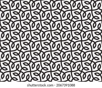 Patrón con rayas redondeadas monocromáticas que forman el entramado abstracto. Resumen de diseño vectorial floral sin fisuras para textil, tejido y envoltura. Elegante diseño vintage para persianas solares.