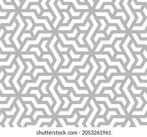 Pattern with monochrome bold intersecting stripes and chevrons. Seamless Abstract geometric hexagonal background. Geometric pattern for sun louver, textile and wrapping. Vector lattice design.