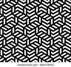 Pattern with monochrome bold stripes. Abstract geometric texture. Stylish background with repeating geometric shapes. Vector seamless geometric ornament for textile, fabric and wrapping.
