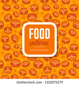 a pattern with monochrome burger on it