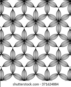 pattern Monochrome ornament with abstract flower.