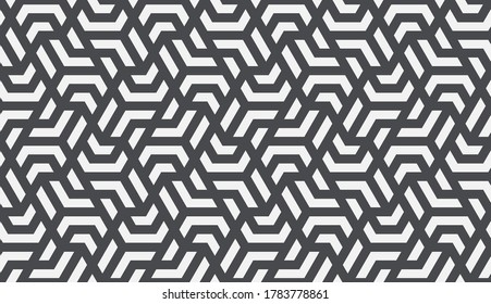 Pattern with monochrome striped elements. Abstract geometric texture. Stylish background with  repeating geometric shapes.