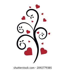 Patrón con monogramas y corazones.Concepto del día de San Valentín