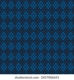 A pattern monotone blue background vintage atmosphere ornament. Simple geometric motif allover print block for apparel textile, mens polo shirt vector pattern