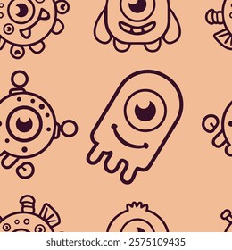 Pattern Monster Character Line set