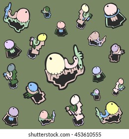 pattern of monsters