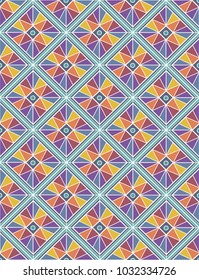Pattern mosaic decorative colorful rhombus