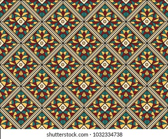Pattern mosaic decorative colorful rhombus