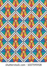 Pattern mosaic decorative colorful rhombus