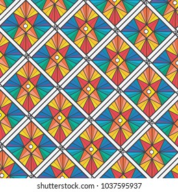 Pattern mosaic decorative colorful rhombus