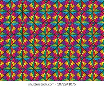Pattern mosaic decorative colorful rhombus