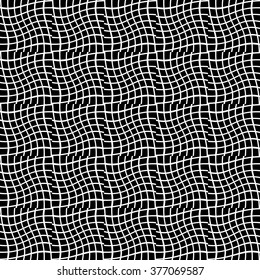 Pattern with mosaic of distorted squares of lines