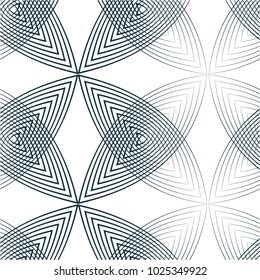 Pattern mosaic, leaves, mesh, stripes, seamless vector background.
