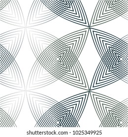 Pattern mosaic, leaves, mesh, stripes, seamless vector background.