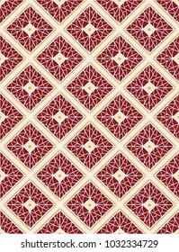 Pattern mosaic red  decorative rhombus