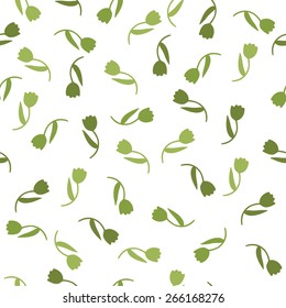Pattern Mother 's Day. Flowers on Mother's Day. Pattern of flowers tulip. Green flowers.